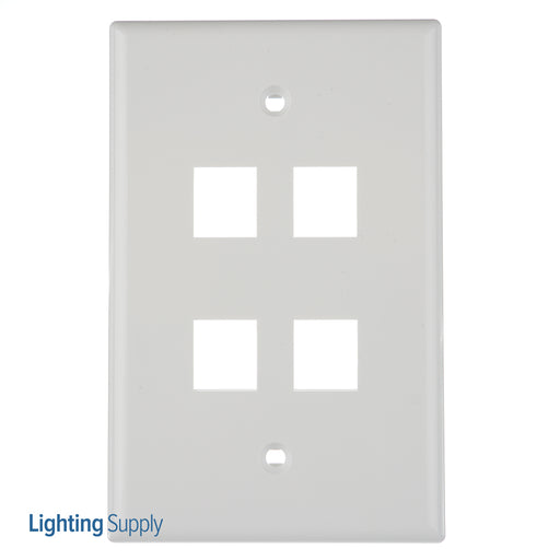 Pass And Seymour 1-Gang Oversized Wall Plate 4-Port White (WP3304WH)