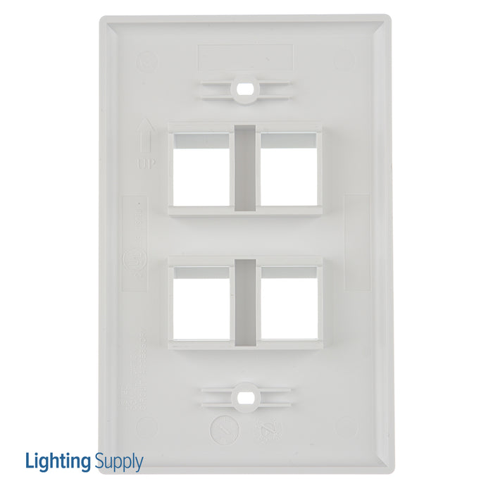Pass And Seymour 1-Gang Oversized Wall Plate 4-Port White (WP3304WH)