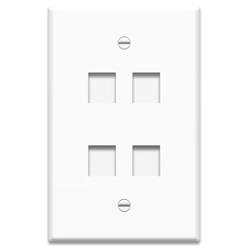 Pass And Seymour 1-Gang Oversized Wall Plate 4-Port White (WP3304WH)