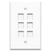 Pass And Seymour 1-Gang Oversized Wall Plate 6 Port White (WP3306WH)