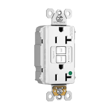Pass And Seymour Self-Test PlugTail GFCI High Speed Ground Receptacle 20A White (PT2097HGW)