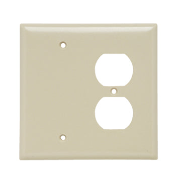 Pass And Seymour Smooth Junior Jumbo Wall Plate 1-Gang Duplex 1-Gang Blank Ivory (SPJ138I)