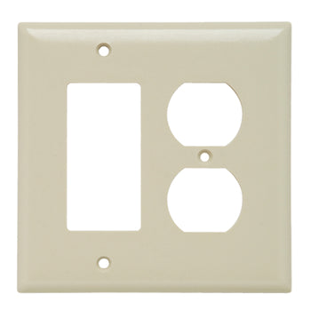 Pass And Seymour Smooth Junior Jumbo Wall Plate 1-Gang Duplex 1-Gang Split Ivory (SPJ826I)