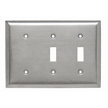 Pass And Seymour Smooth 302SS 3-Gang 2 Toggle 1 Blank (SS214)