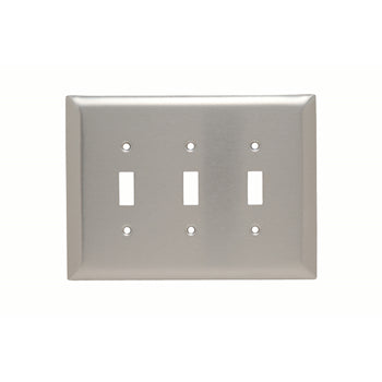 Pass And Seymour Smooth 302SS 3-Gang 3 Toggle Jumbo (SSO3)