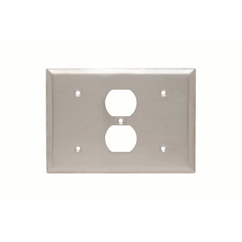 Pass And Seymour Smooth 302SS 3-Gang Blank/Duplex/Blank (SS14814)