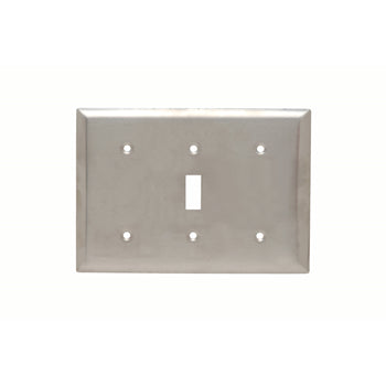Pass And Seymour Smooth 302SS 3-Gang Blank/Toggle/Blank (SS14114)