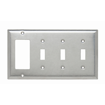 Pass And Seymour Smooth 302SS 4-Gang 3 Toggle 1 Decorator (SS326)