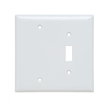 Pass And Seymour Smooth Junior Jumbo Wall Plate 1-Gang Toggle 1-Gang Blank White (SPJ113W)