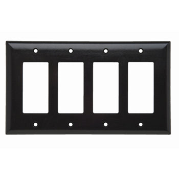 Pass And Seymour Smooth Junior Jumbo Wall Plate 4-Gang SPLEX Brown (SPJ264)