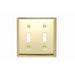 Pass And Seymour Smooth Polished Brass 2-Gang 2 Toggle (SB2PB)