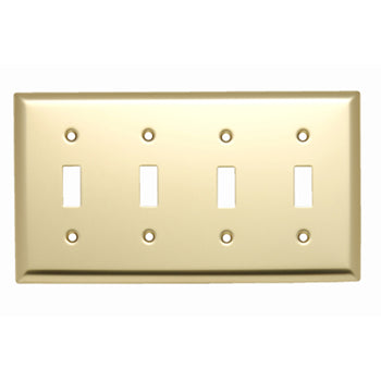 Pass And Seymour Smooth Polished Brass 4-Gang 4 Toggle (SB4PB)