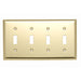 Pass And Seymour Smooth Polished Brass 4-Gang 4 Toggle (SB4PB)