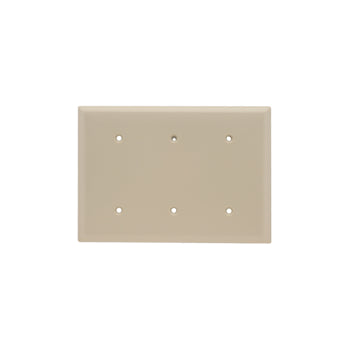 Pass And Seymour Smooth Wall Plate 3-Gang Blank Mount Ivory (SP34I)