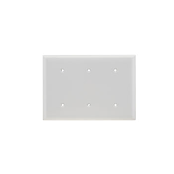 Pass And Seymour Smooth Wall Plate 3-Gang Blank Mount White (SP34W)
