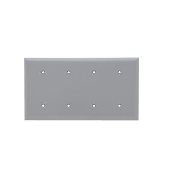 Pass And Seymour Smooth Wall Plate 4-Gang Blank Strap Mount Gray (SP44GRY)