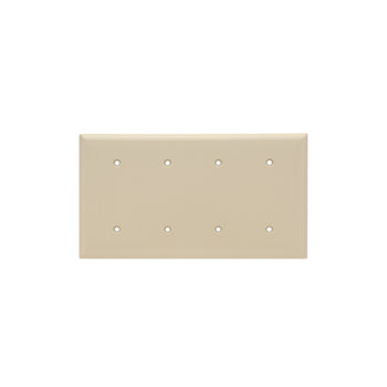 Pass And Seymour Smooth Wall Plate 4-Gang Blank Strap Mount Ivory (SP44I)