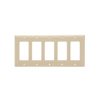 Pass And Seymour Smooth Wall Plate 5-Gang SPLEX Ivory (SP265I)