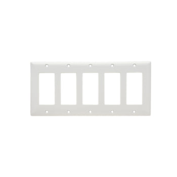 Pass And Seymour Smooth Wall Plate 5-Gang SPLEX White (SP265W)