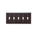 Pass And Seymour Smooth Wall Plate 5-Gang Toggle Brown (SP5)