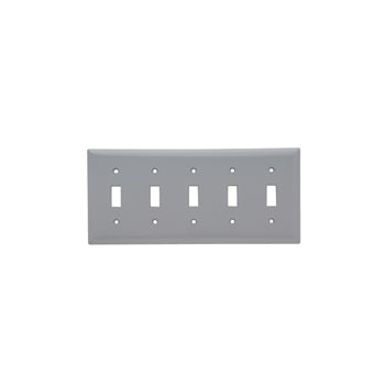 Pass And Seymour Smooth Wall Plate 5-Gang Toggle Gray (SP5GRY)