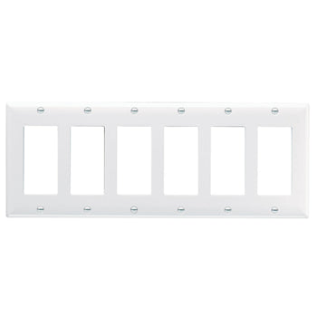 Pass And Seymour Smooth Wall Plate 6-Gang SPLEX Black (SP266BK)
