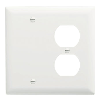 Pass And Seymour Smooth Wall Plate 1-Gang Duplex 1-Gang Black White Strap (SP138W)