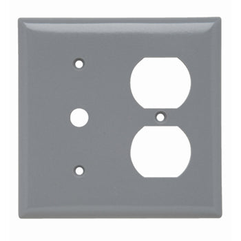 Pass And Seymour Smooth Wall Plate 1-Gang Duplex 1-Gang Phone Gray (SP128GRY)