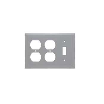 Pass And Seymour Smooth Wall Plate 1-Gang Toggle 2-Gang Duplex Gray (SP182GRY)