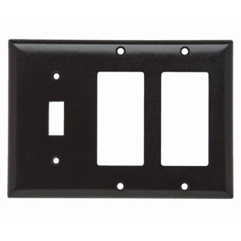 Pass And Seymour Smooth Wall Plate 1-Gang Toggle 2-Gang SPLEX Black (SP1262BK)