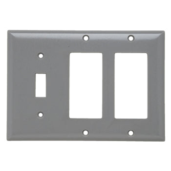Pass And Seymour Smooth Wall Plate 1-Gang Toggle 2-Gang SPLEX Gray (SP1262GRY)