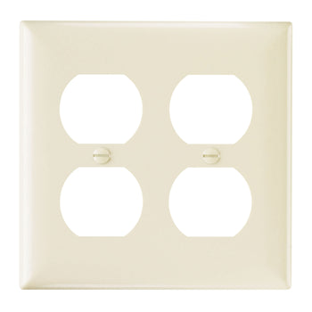 Pass And Seymour Smooth Wall Plate 2-Gang Duplex Light Aluminum (SP82LA)