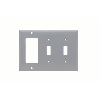 Pass And Seymour Smooth Wall Plate 2-Gang Toggle 1-Gang SPLEX Gray (SP226GRY)
