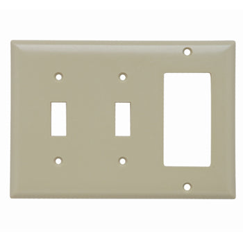 Pass And Seymour Smooth Wall Plate 2-Gang Toggle 1-Gang SPLEX Ivory (SP226I)