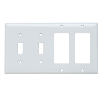 Pass And Seymour Smooth Wall Plate 2-Gang Toggle 2-Gang SPLEX White (SP2262W)