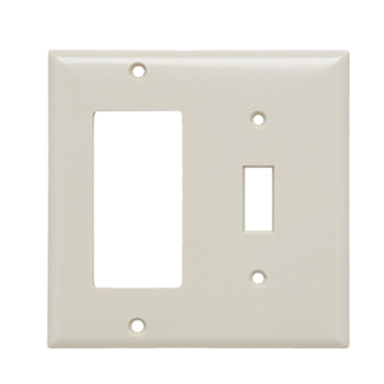 Pass And Seymour Smooth Wall Plate 2-Gang Toggle 1 Decorator Light Aluminum (SP126LA)
