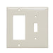 Pass And Seymour Smooth Wall Plate 2-Gang Toggle 1 Decorator Light Aluminum (SP126LA)