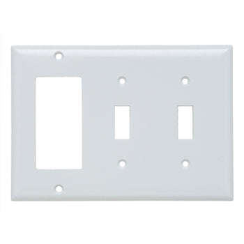 Pass And Seymour Smooth Wall Plate 3-Gang 2 Toggle And 1 Decorator Light (SP226LA)
