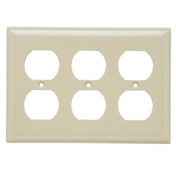 Pass And Seymour Smooth Wall Plate 3-Gang Duplex Brown (SP83)