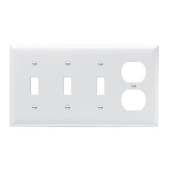 Pass And Seymour Smooth Wall Plate 3-Gang Toggle 1-Gang Duplex Gray (SP38GRY)