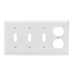 Pass And Seymour Smooth Wall Plate 3-Gang Toggle 1-Gang Duplex Ivory (SP38I)