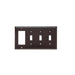 Pass And Seymour Smooth Wall Plate 3-Gang Toggle 1-Gang SPLEX Brown (SP326)