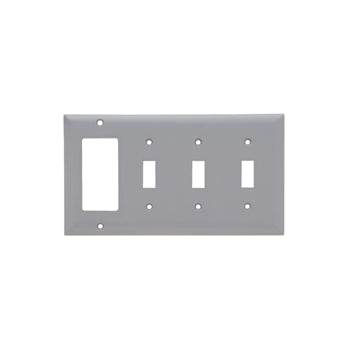Pass And Seymour Smooth Wall Plate 3-Gang Toggle 1-Gang SPLEX Gray (SP326GRY)