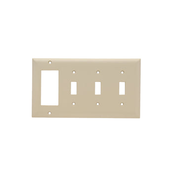 Pass And Seymour Smooth Wall Plate 3-Gang Toggle 1-Gang SPLEX Ivory (SP326I)