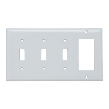 Pass And Seymour Smooth Wall Plate 3-Gang Toggle 1-Gang SPLEX White (SP326W)