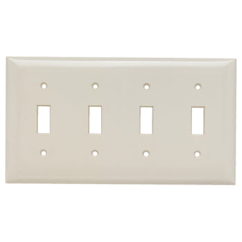 Pass And Seymour Smooth Wall Plate 4-Gang 4 Toggle Light Aluminum (SP4LA)