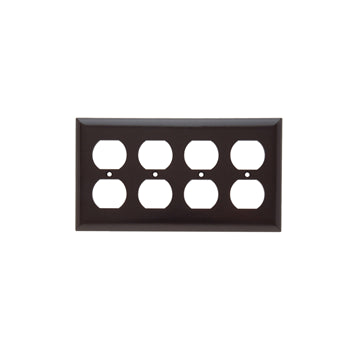 Pass And Seymour Smooth Wall Plate 4-Gang Duplex Brown (SP84)