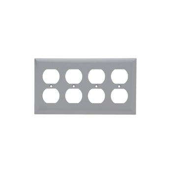 Pass And Seymour Smooth Wall Plate 4-Gang Duplex Gray (SP84GRY)