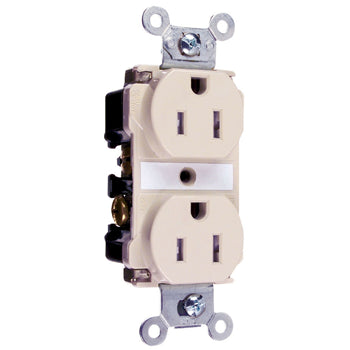 Pass And Seymour Tamper Outlet 15A 125VAC Two Pole 3-Way Light Almond (TR62LA)