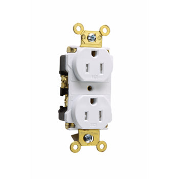 Pass And Seymour Tamper Outlet 15A 125VAC Two Pole 3-Way White (TR62W)